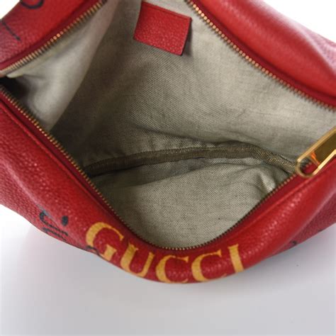 Gucci Grained Calfskin Coco Capitan Logo Belt Bag Hibiscus Red